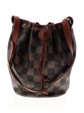 Vintage Fendi Pequin Checkered PVC Bucket Bag